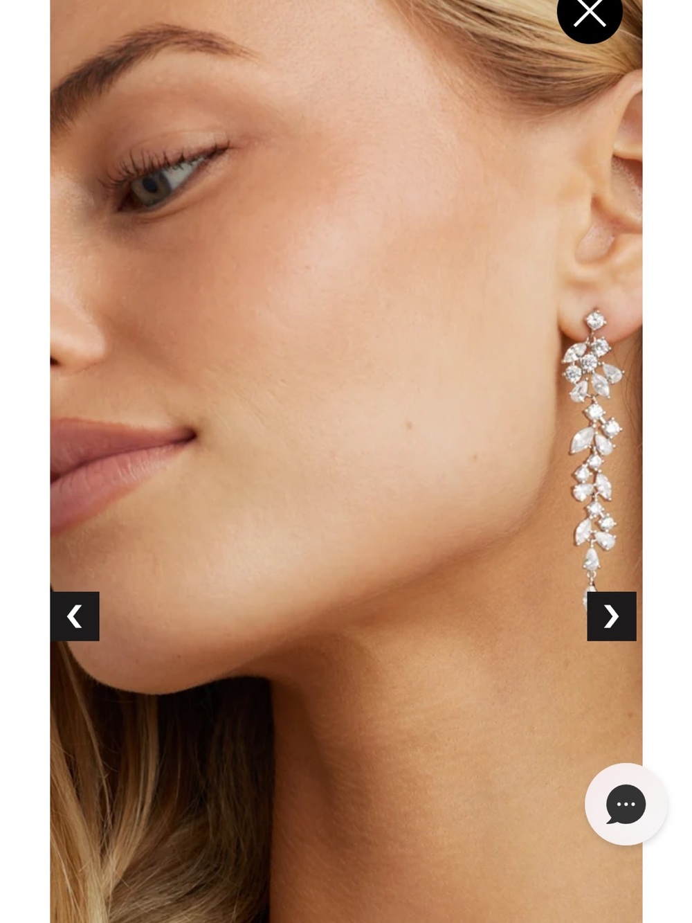 UNTAMED PETALS White Crystal Cascade Drop Earrings